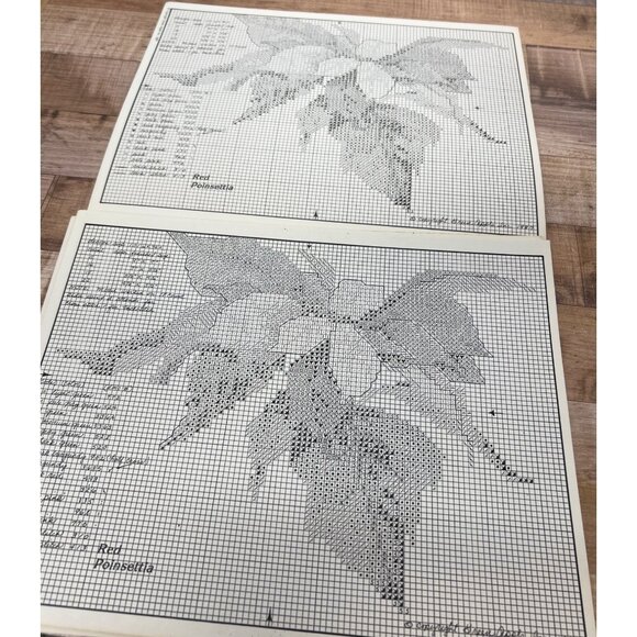 Counted Cross Stitch Pattern Book: Poinsettia Design By Janet Powers - Picture 3 of 3